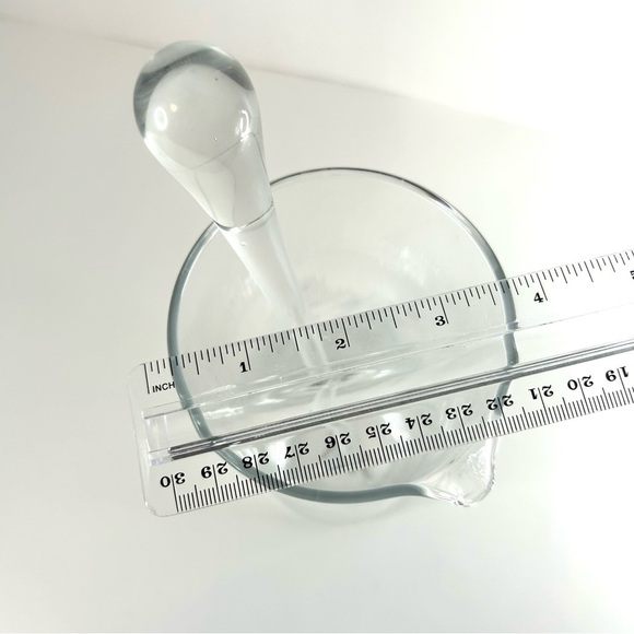 Pier 1 Hand Blown Martini Clear Etched Reed Pitcher Cocktail With Glass Stirrer - Picture 6 of 10